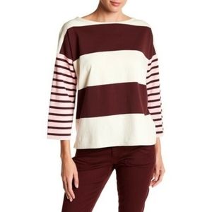 J Crew Oversized Combo Stripe Pullover Size XS